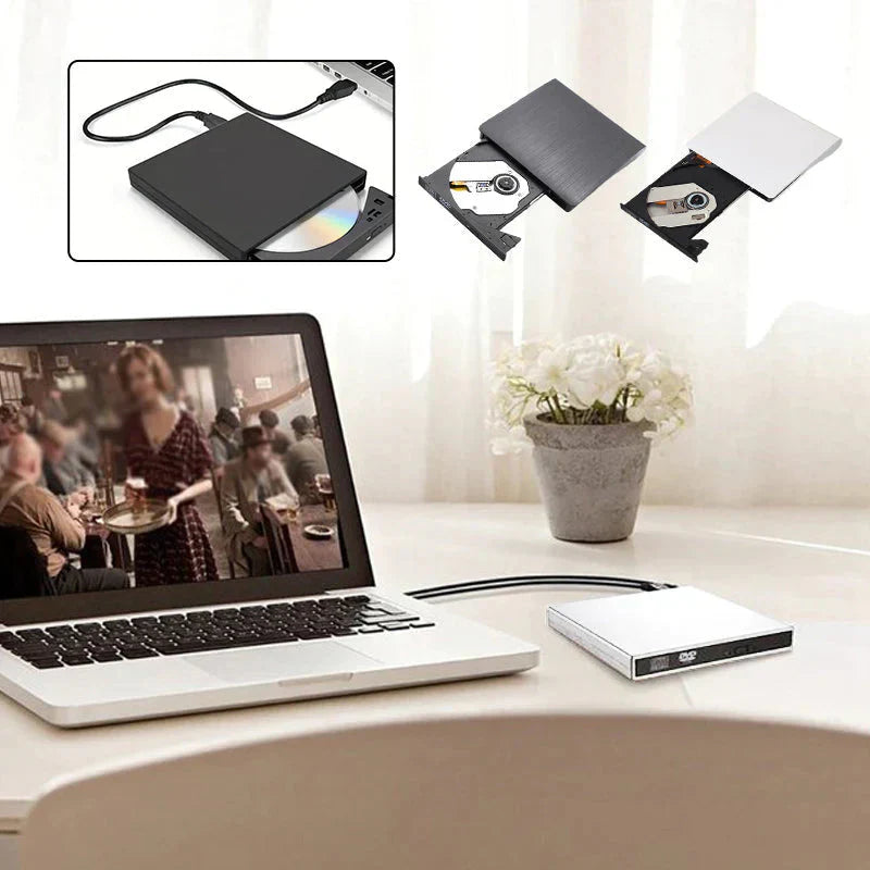 📢📢50 % popust! 💿💻 Zunanji CD/DVD pogon – Priklopi in uporabljaj, prenosen in enostaven za uporabo, združljiv s sistemi Mac/Windows.