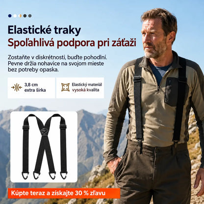 📢📢 ZĽAVA 50 %! 🧷 Pánsky sťahovací pás s prekríženým dizajnom na chrbte a zapínaním na háčiky 🧷