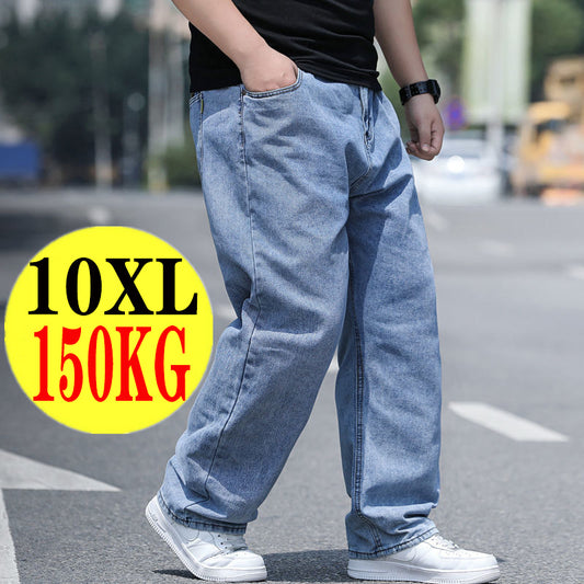 🔥【50% zniżki】👖[45-150 kg] 2025 nowe męskie duże rozmiary proste szerokie dżinsy, duży rozmiar, luźne i wygodne