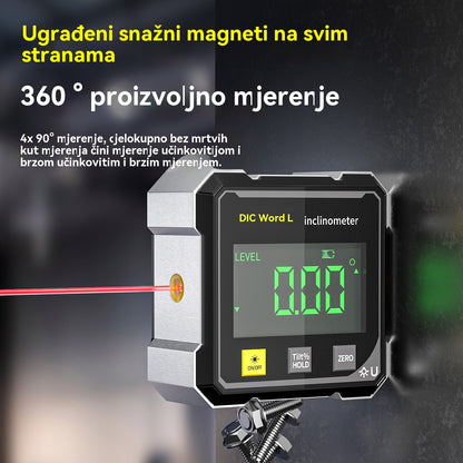 【📢📢Najniższa cena przez ograniczony czas!!! 💥】Czterostronna magnetyczna, dwustronna elektroniczna poziomica laserowa