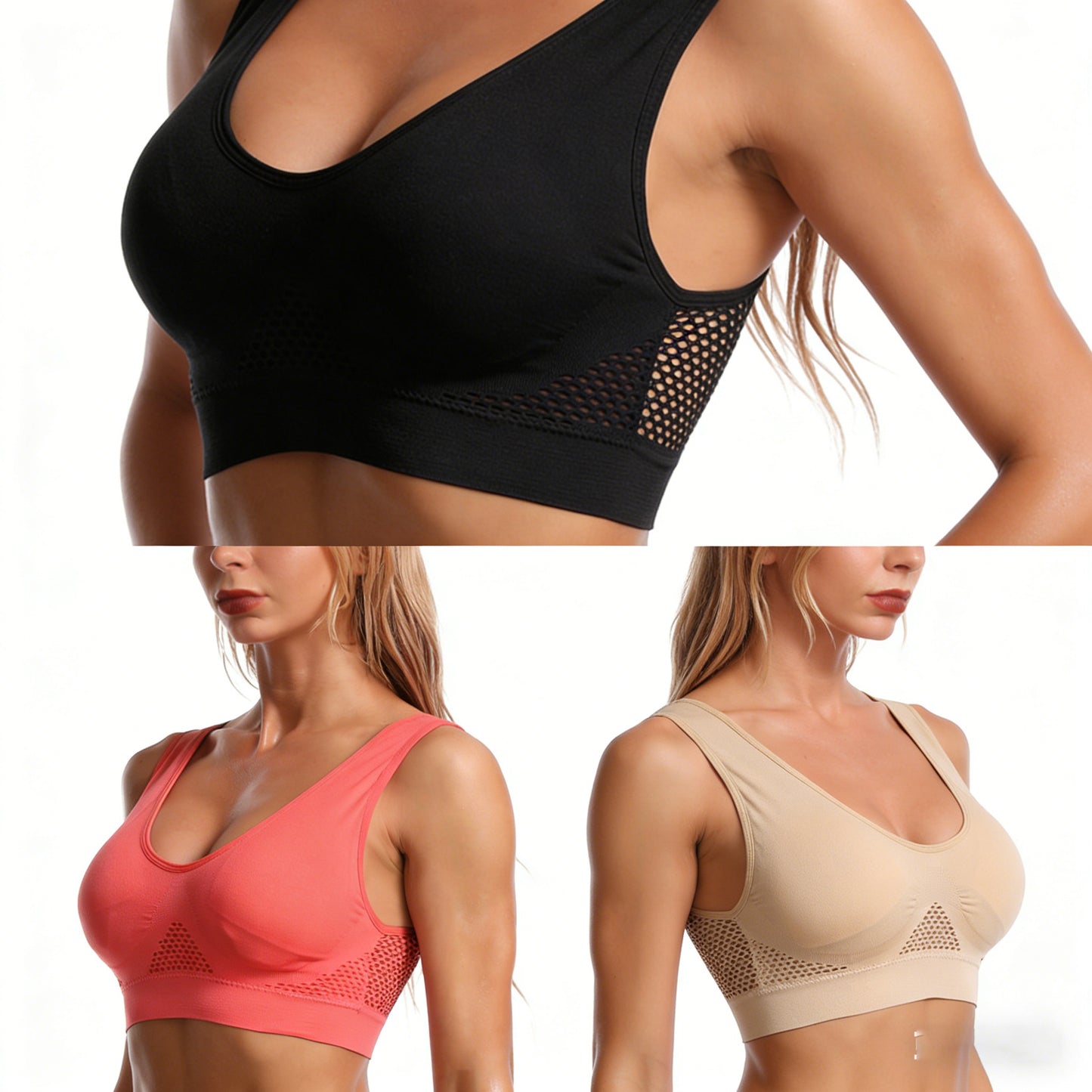 👙🌸️🔥3 sztuki🔥 Nowy, wygodny i oddychający biustonosz anty-luźny [40-125 kg]