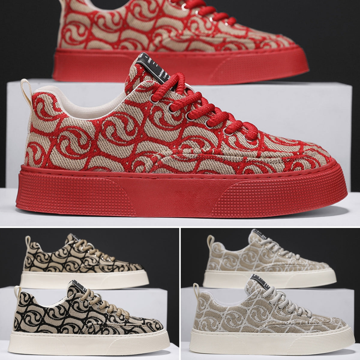 【39-44】💯🤩2024 Męskie buty z haftowanej tkaniny na co dzień z nadrukiem-3728139