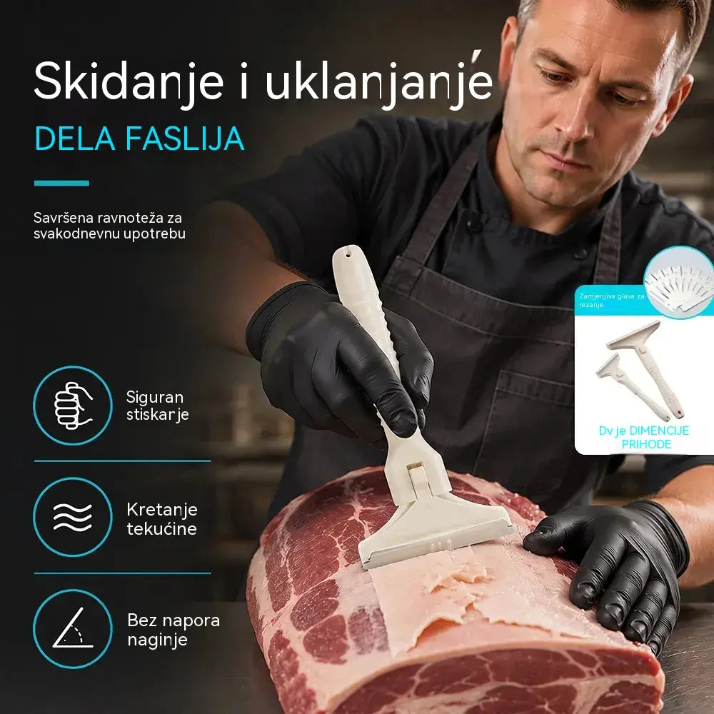 【2 ručke + 20 oštrica】✂️ Višenamjenski brijač za svinje i janjad – Čelična oštrica za uklanjanje dlaka, odmašćivanje i čišćenje kože 🥩