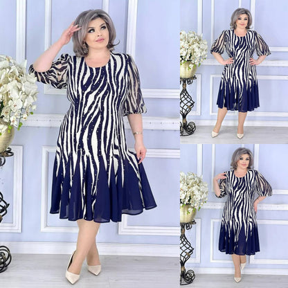 💙🌸【S-5XL】Nowa elegancka sukienka festiwalowa w modnym stylu – technologia tie-dye – wygodna i oddychająca