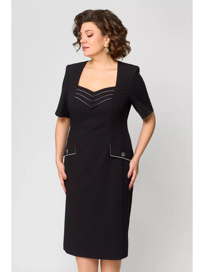 Wyprzedaż specjalna💥Nowa czarna sukienka z kwadratowym dekoltem w stylu francuskim 2025, w stylu nowej ery, elegancka i pełna uroku