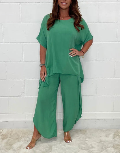 💃💃【Rozmiary S-5XL】Damski casualowy zestaw w dużych rozmiarach 2026 【Bluzka + spodnie】