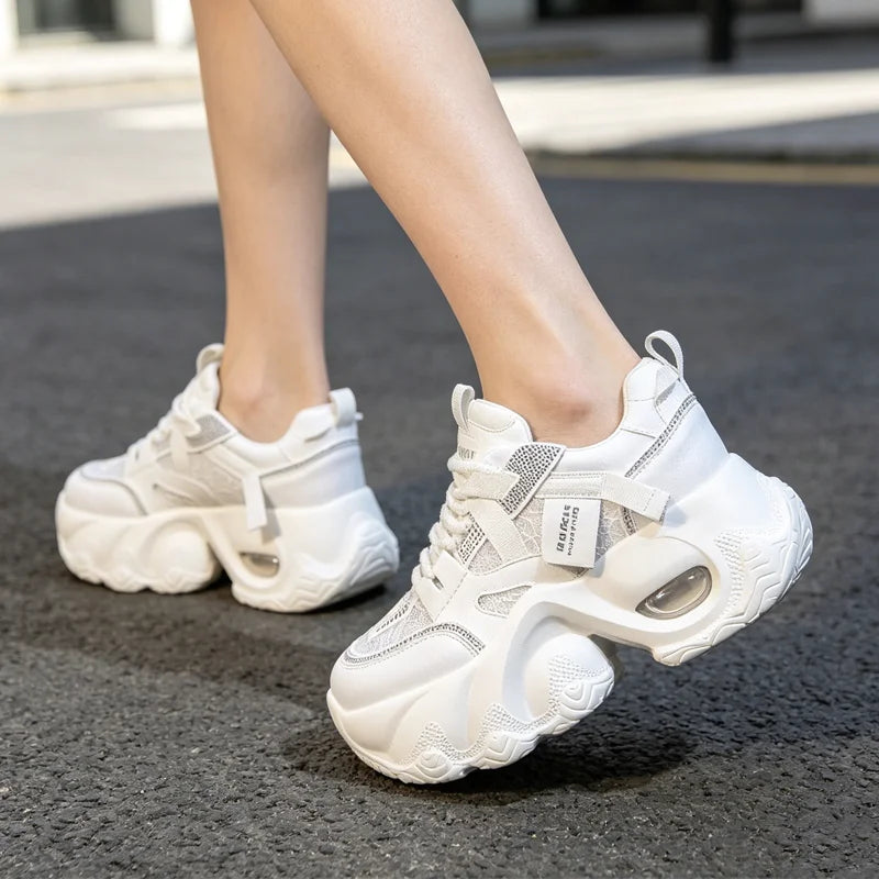 👟【Podeszwa z poduszką powietrzną】Buty codzienne z oddychającą siatką i grubą podeszwą