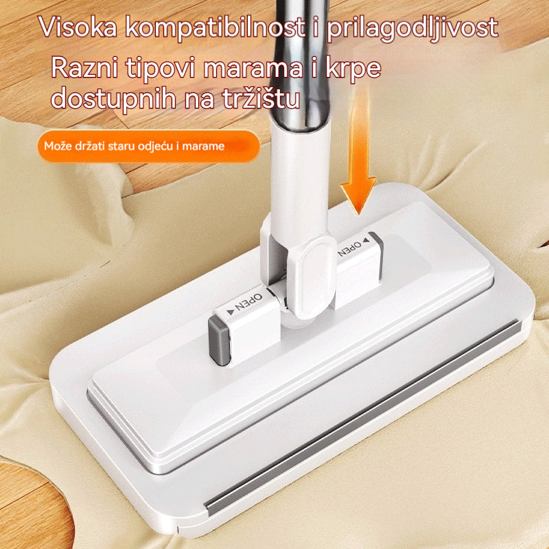 🔥【4-dijelni set】Višenamjenski mop s kopčom za krpu, novi kućni mop bez potrebe za pranjem