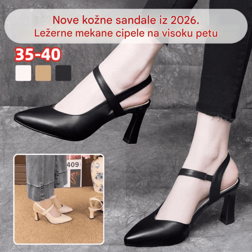 ✨Novi model 2026✨【35-40】Elegantne cipele s debelom petom i špicastim vrhom od mekane kože