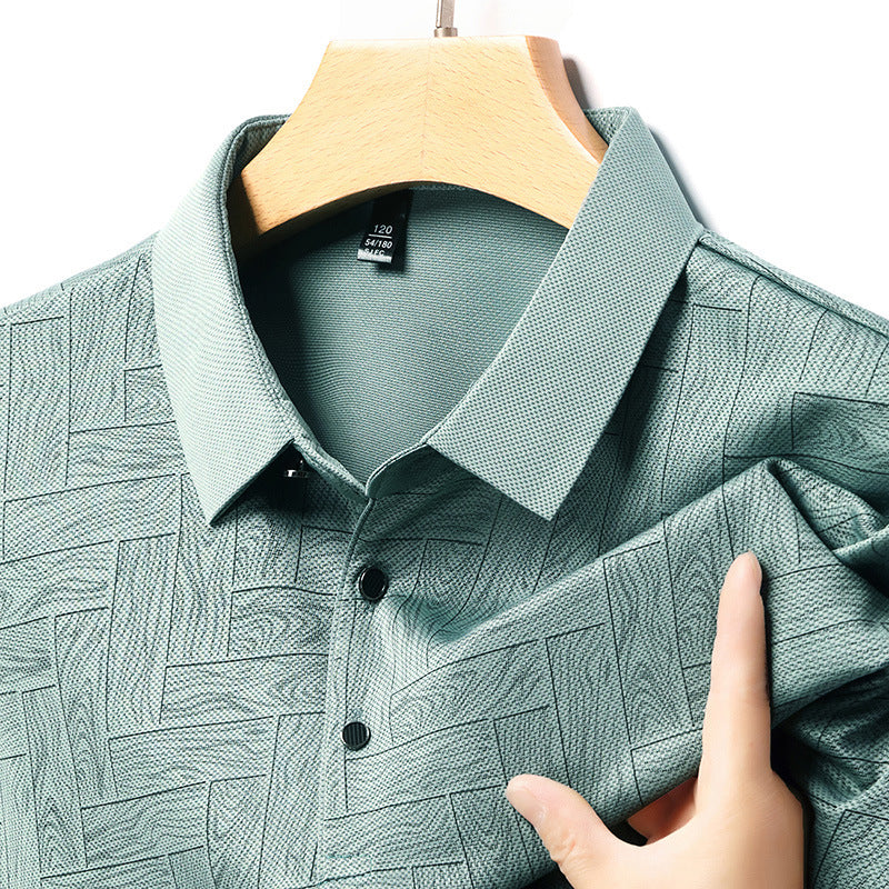 🔥【M-4XL】👔2025 Nowa modna męska koszulka POLO z krótkim rękawem w pask✨jedwabna gładkoś✨wygodna i oddychająca