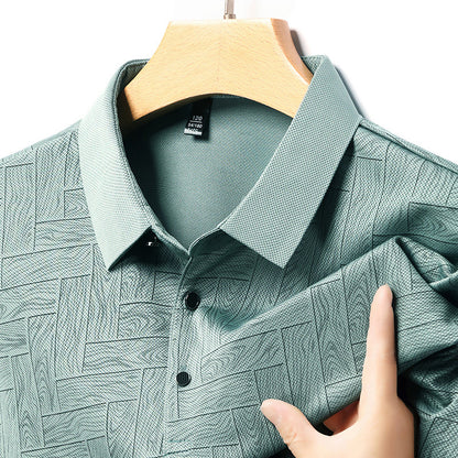 🔥【M-4XL】👔2025 Nowa modna męska koszulka POLO z krótkim rękawem w pask✨jedwabna gładkoś✨wygodna i oddychająca