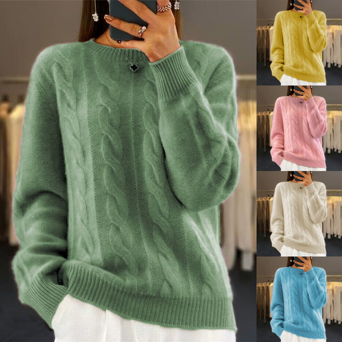 🔥✨【Podzimní nový styl】【S-2XL】2025 Jednobarevný vysoce kvalitní, měkký a pohodlný vlněný svetr.