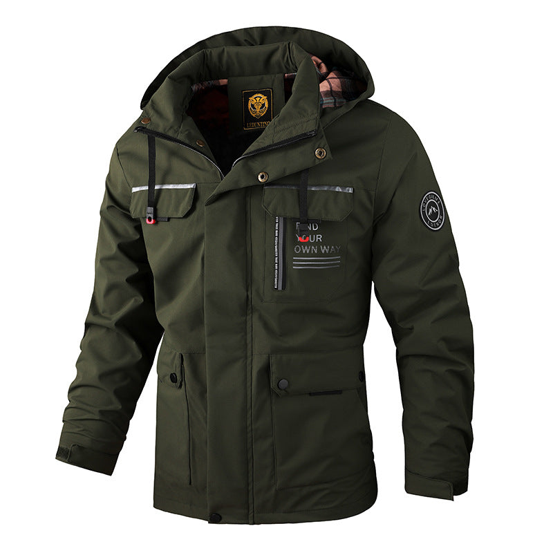 🔥 【M-4XL】 2024 Jesienno-zimowa nowa męska ciepła kurtka wiatroszczelna i wodoodporna-3766599