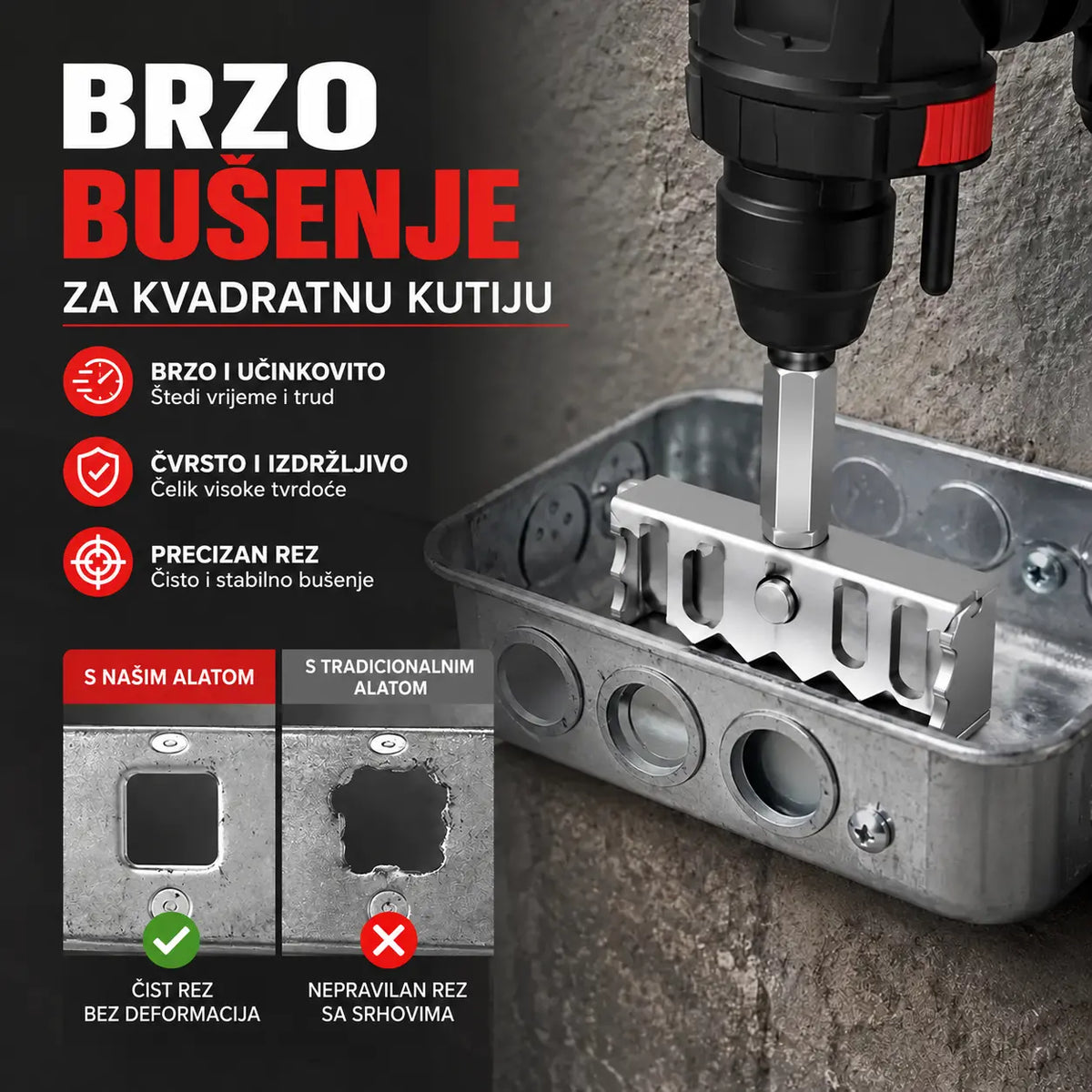 💥 Brzo bušenje za kvadratni ključ