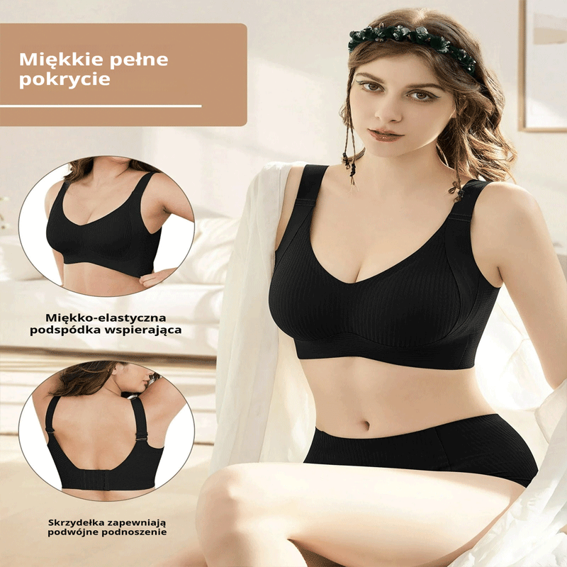 😍【Zestaw 4 szt.】Bezszwowy biustonosz bez fiszbin dla kobiet ❤️【40–95 kg】
