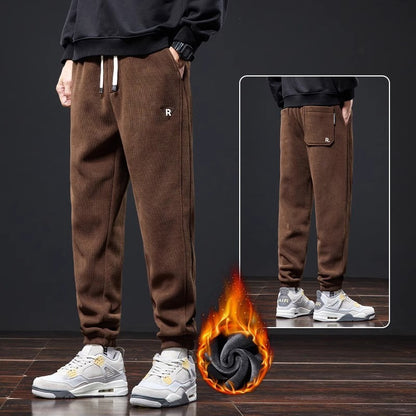🔥【M-5XL】🖤Nové pánske zimné nohavice, s flísovou podšívkou a zosilneným manšestrom, teplé a ležérne pánske nohavice