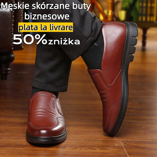 【39-44】2024 nowe modne męskie skórzane buty biznesowe