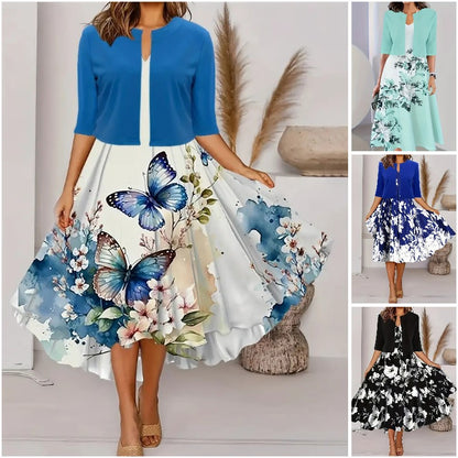 👗💗Dwuczęściowy zestaw sukienka typu swing plus mała marynarka 3711847