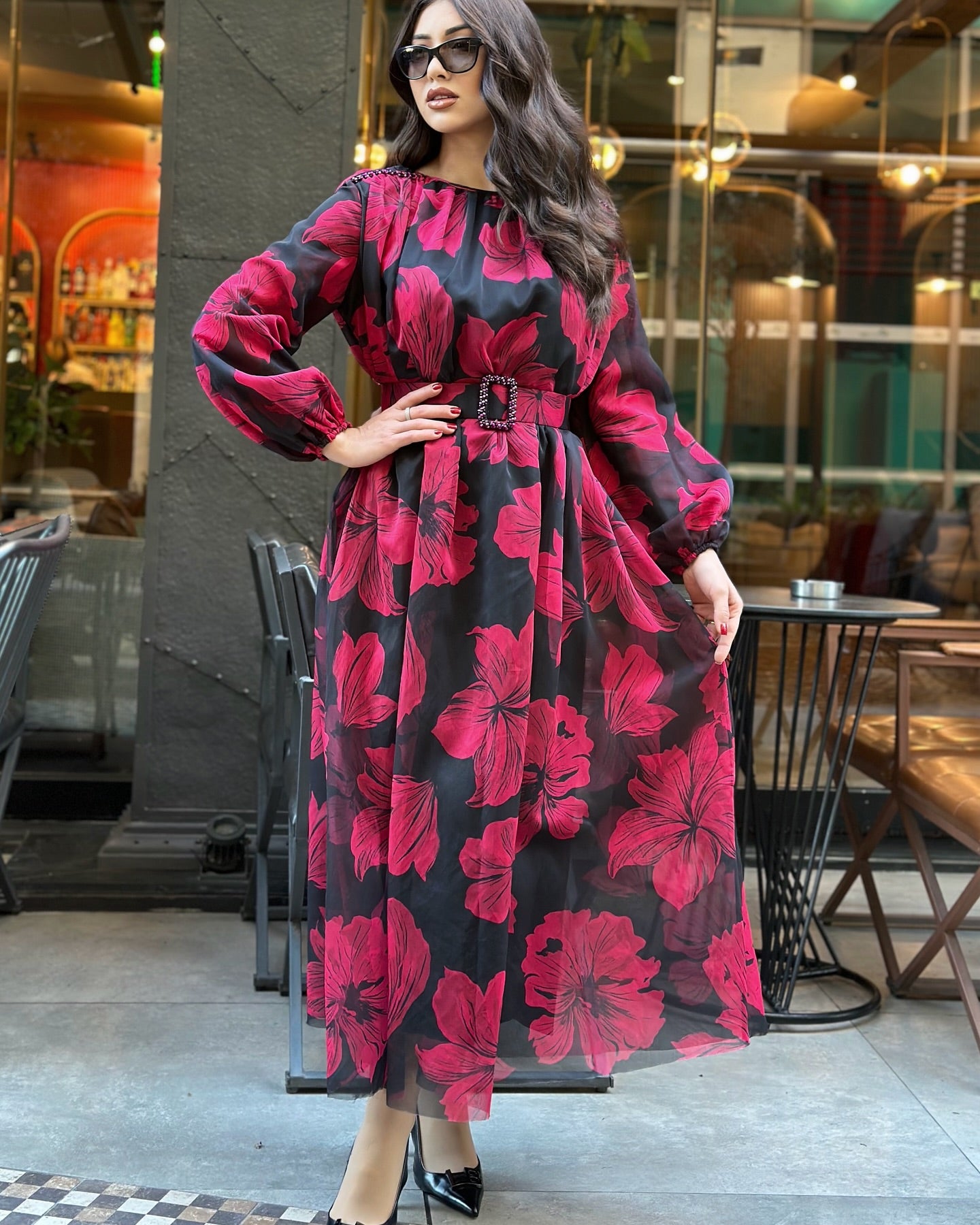 【S-5XL】👗Nowa letnia elegancka sukienka z tiulu w kwiaty--3655996