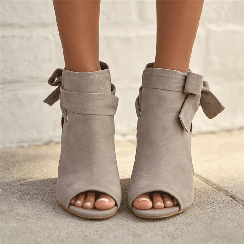 👠 Sandały na grubym obcasie zasznurowane | Nowość 2026 | Z odkrytymi palcami | Rozmiary 36-42