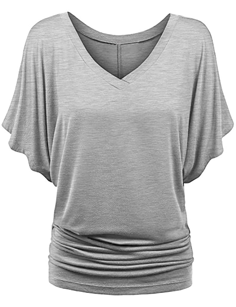 👕✨[50% zniżki] [S-5XL] Damska koszulka z krótkim rękawem, nowa na rok 2025, modne rękawy typu nietoperz