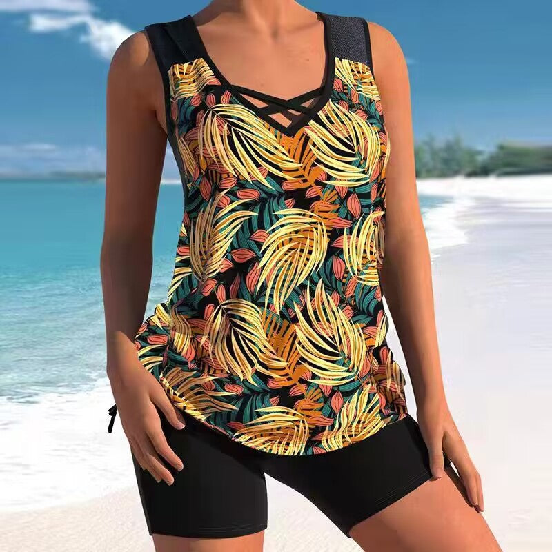 🩱🔥【Oferta ograniczona czasowo】【S-5XL】🩱Dwuczęściowy kostium kąpielowy z nadrukiem etnicznym – wygodny i stylowy, idealny wybór na lato🌊🌴