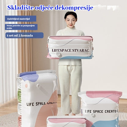 👕📦【5 komada】Kompresijske vrećice za pohranu odjeće, nije potrebno vakuumiranje, ojačani dizajn.