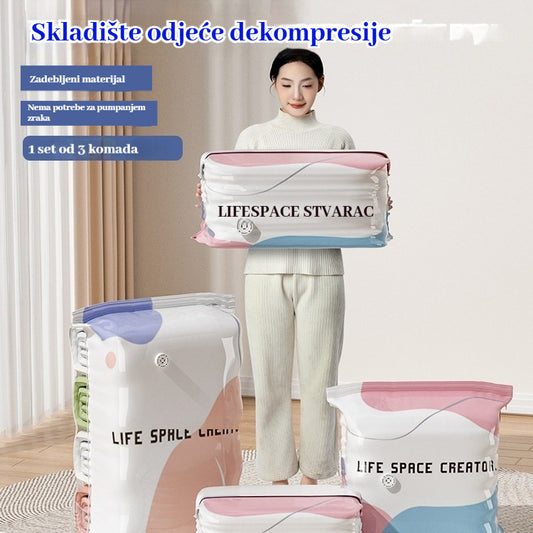 👕📦【5 komada】Kompresijske vrećice za pohranu odjeće, nije potrebno vakuumiranje, ojačani dizajn.