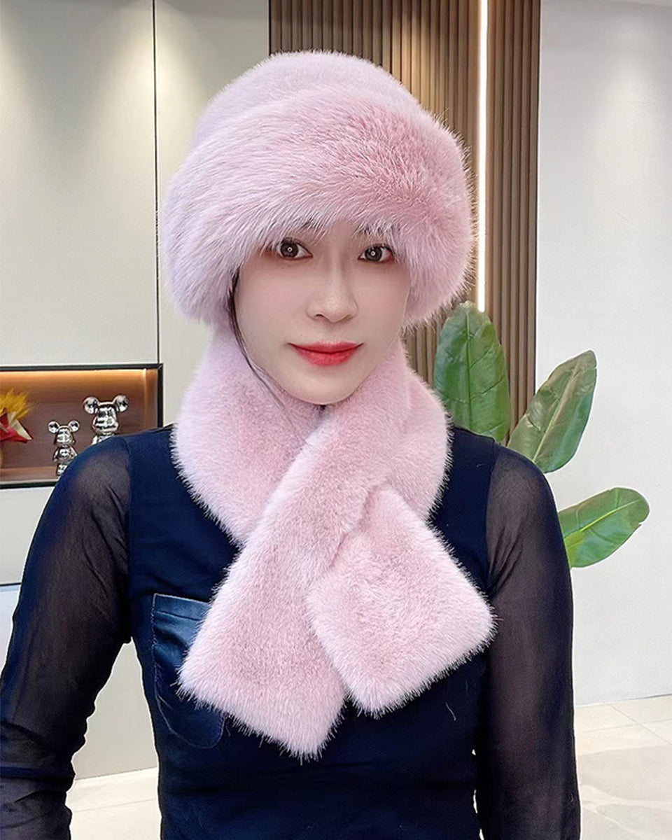 🔥【Бестселър! Ограничена оферта с 42% отстъпка】Нова 2025: дамски, удебелен, топъл и ветроустойчив [модерен зимен шал + плюшена шапка] ✅