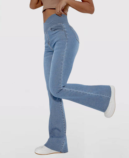 👖🌹【XS-4XL】Traperice visokog struka, uskog kroja i zvonastog kroja koje podižu bokove
