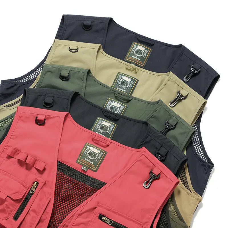 🌴🎣【S-5XL】2026 Nowa wiosenno-letnia seria cienkich kamizelek roboczych/wędkarskich na zewnątrz, oddychająca, trwała, wiele kieszeni - unisex--3924434