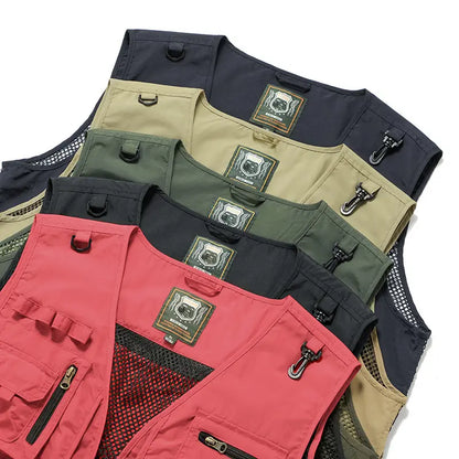 🌴🎣【S-5XL】2026 Nowa wiosenno-letnia seria cienkich kamizelek roboczych/wędkarskich na zewnątrz, oddychająca, trwała, wiele kieszeni - unisex--3924434