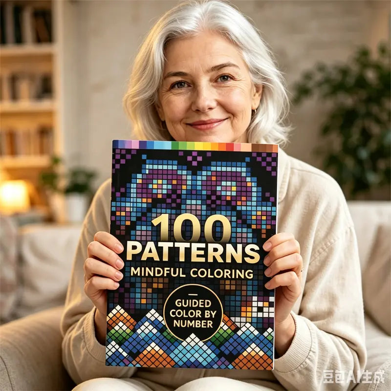 🛍️ Set antistres bojanki "100 uzoraka za svjesno bojanje" 🎨 Bojanje po brojevima za odrasle i starije osobe | 100 uzoraka (cvijeće, mandale) + set markera uključen, trening mozga i opuštanje