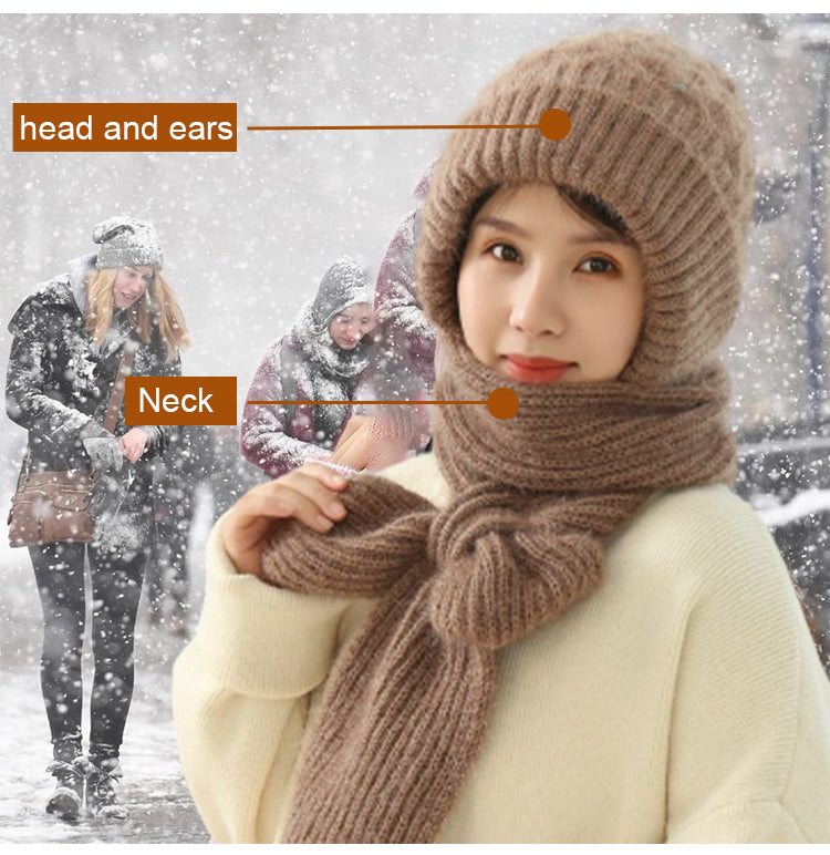 🔥【kupi eno in dobi eno brezplačno】Predpražnik in žametna, topla, celostna kapuca in šal z zaščito za ušesa