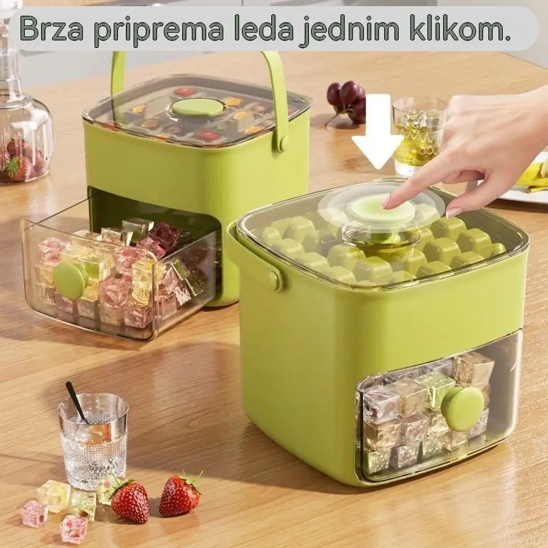💥🥤🧊Ledomat s funkcijom pohrane leda: proizvodi 48 kockica leda odjednom, poklopac otporan na curenje 🏖️✅