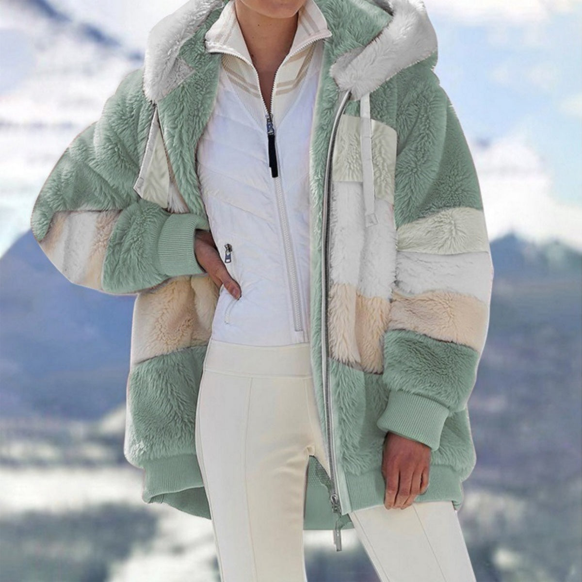 ☃️Limitovaná ponuka 35%❄️【S-5XL】Nová dámska zimná bunda 2025, hrubá s plyšovými pruhmi