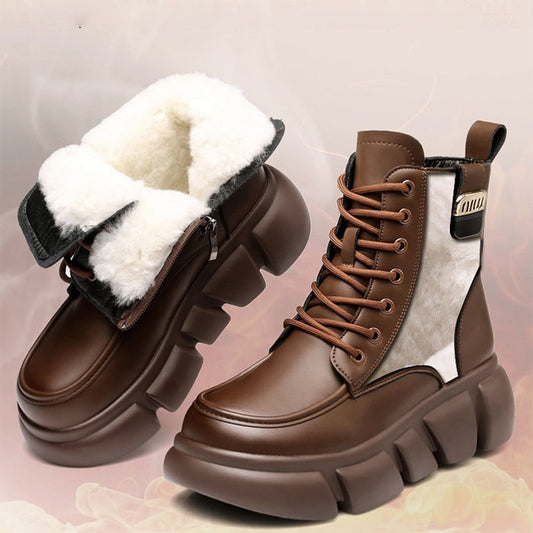 ✨👢 Damskie buty, rozmiar 35-40, wykonane z miękkiej skóry naturalnej i wełny.
