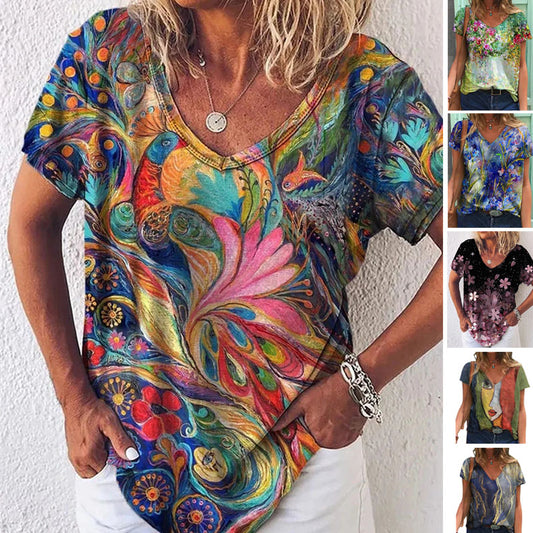 🥰 2025 Nowa moda wiosenna Topy z nadrukiem 3920733