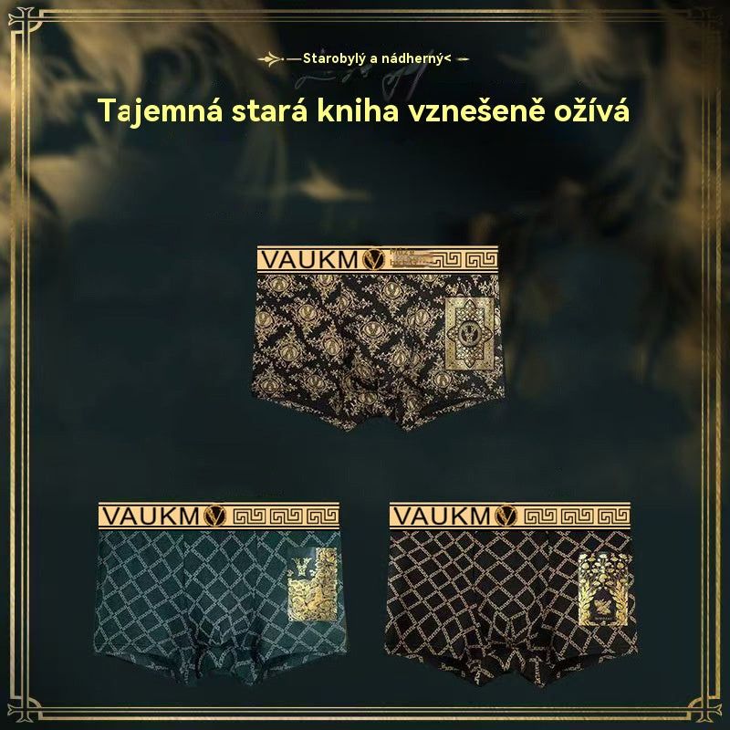💥【1 sada 3 kusů】🔥Luxusní pánské spodní prádlo pro magnetickou terapii, materiál z ledovcového hedvábí, antibakteriální 10A + masážní částice