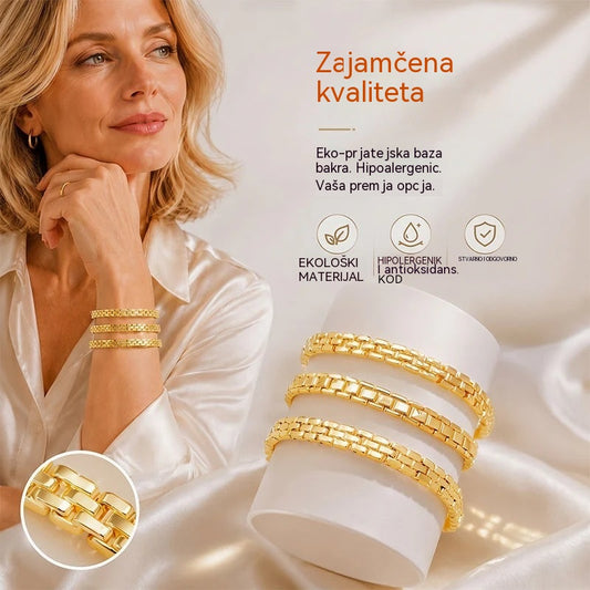 ✨ 50% popusta! 🔷 Geometrijska narukvica s lancem: Jednostavna, moderna i sofisticirana. Savršena za svakodnevno nošenje ili kao ukras. Udobna i svestrana. 💫