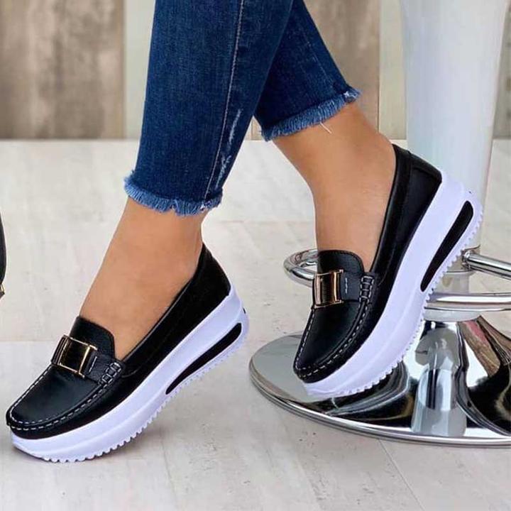 ✨🥿【35-43】Ženske mokasine s platformom - velike veličine, metalna kopča, ležeran stil