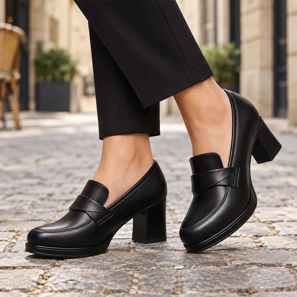✨🛒 Veličine 35–40✨🥿Crne niske cipele s masivnim potplatom.