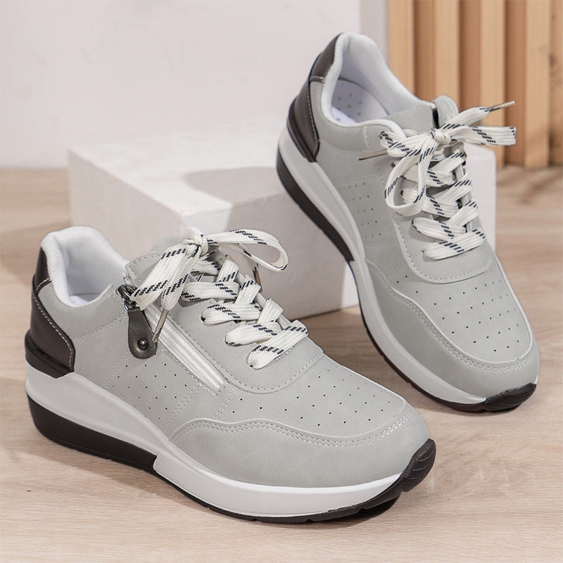 🔥🥿Zapatillas ortopédicas para mujer, elegantes y cómodas, con cremallera lateral y suela gruesa.