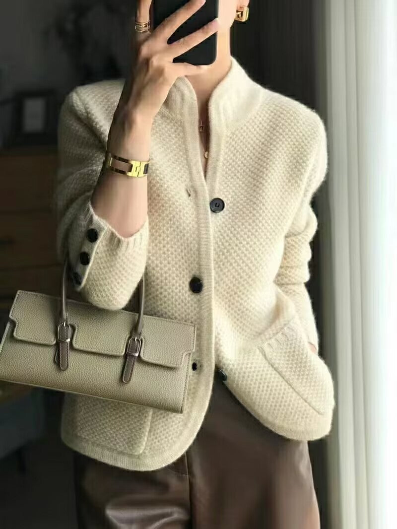 【S-2XL】Jesienny i zimowy kardigan z francuskiego kaszmiru w nowym stylu retro 3752341