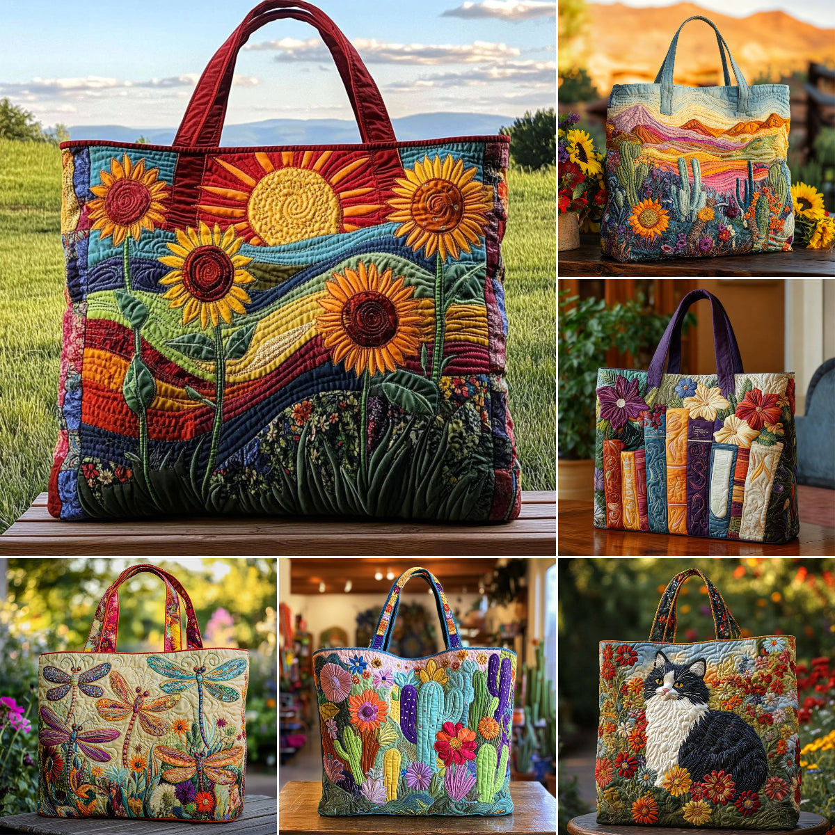👜【Plaćanje pouzećem✨】🌷Velika torba s vezom i cvjetnim uzorkom