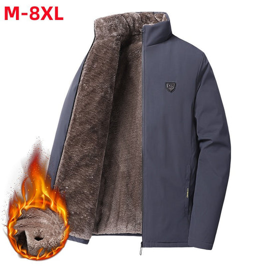 【M-8XL】 Męska zimowa ciepła kurtka bawełniana z owczej wełny w dużych rozmiarach 3784172