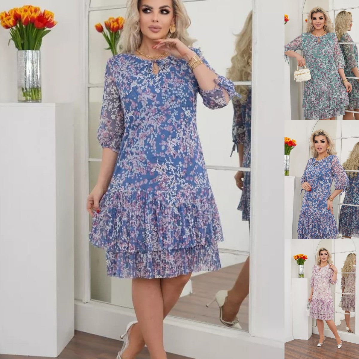 🌼🎈🌸[Wróżka Wiosenna] [S-5XL] 2025 Wiosna i Lato Nowa Sukienka Kwiatowa - Lekka i Przyjazna dla Skóry