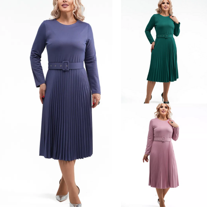 Oferta ograniczona czasowo ✨【S-5XL】👗 Wiosna 2026 Nowa modna i elegancka plisowana sukienka wysokiej jakości w jednolitym kolorze