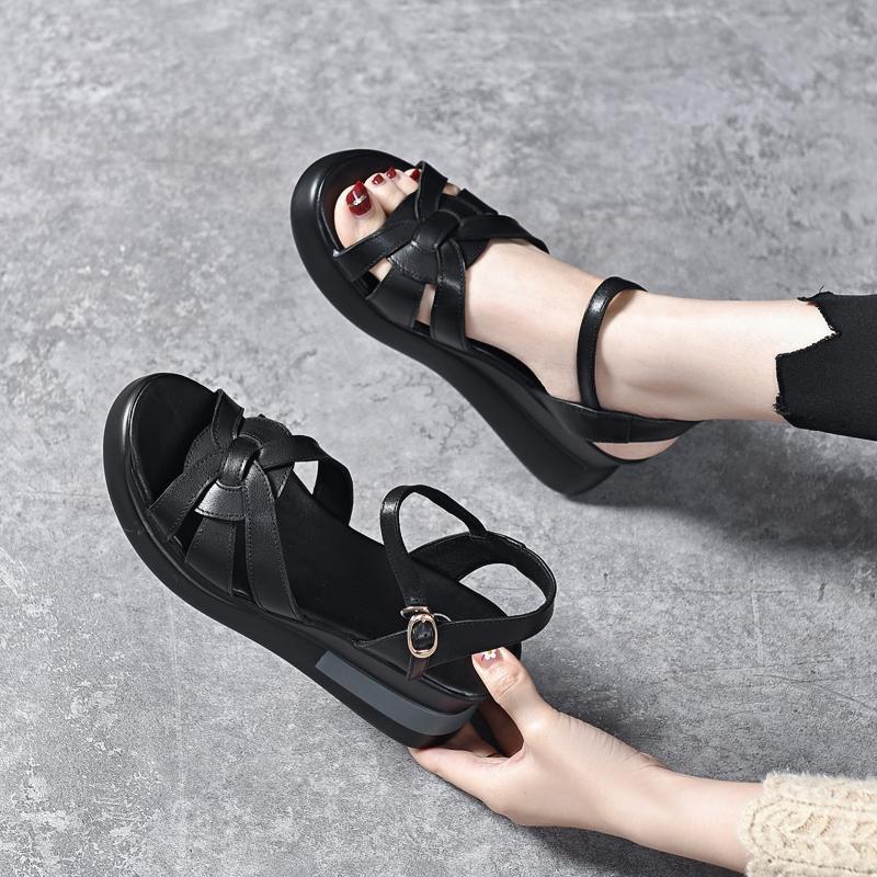 💞【45% popusta】【Veličine 35-40】Nove sandale s platformom od prave kože