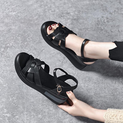 💞【45% popusta】【Veličine 35-40】Nove sandale s platformom od prave kože